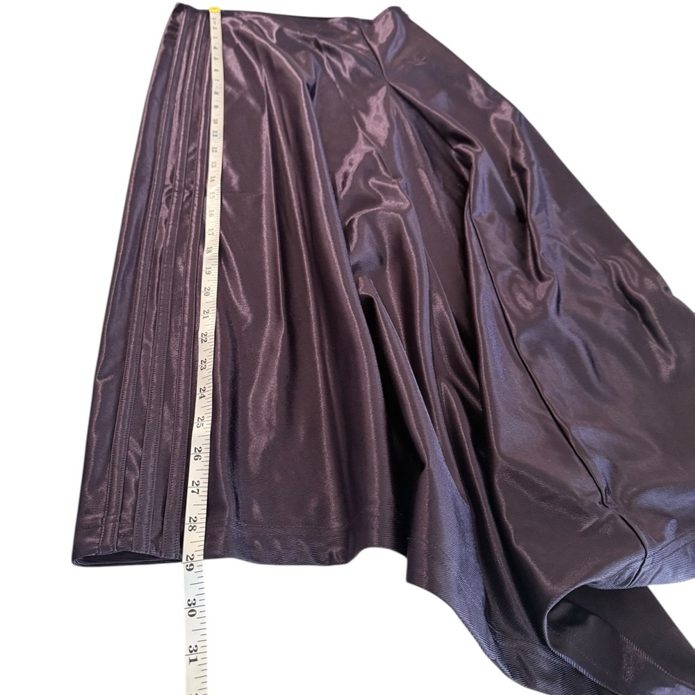 Adidas Originals Midi Asymmetrical High Rise Satin Skirt‎ in Shiny Purple Sz 2 - Picture 6 of 12